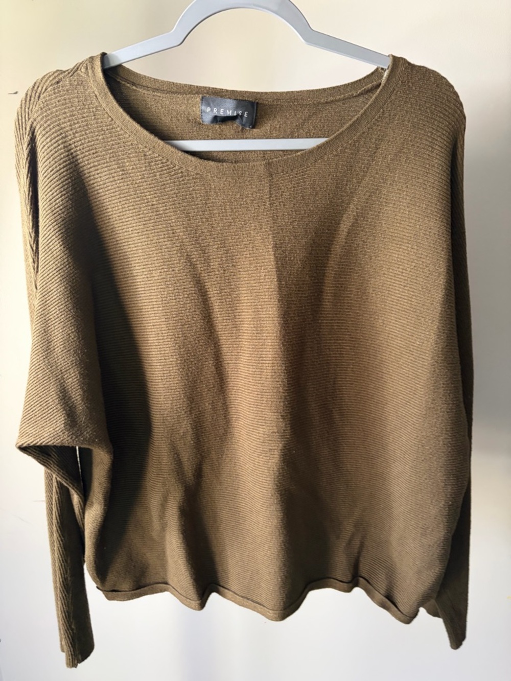 Premise Olive Knit Crewneck Sweater